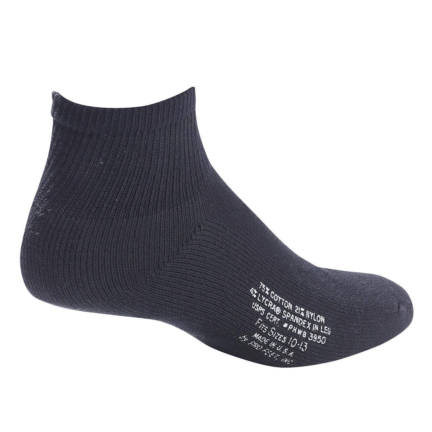 Pro Feet Stretch Black Ankle Sock - Large